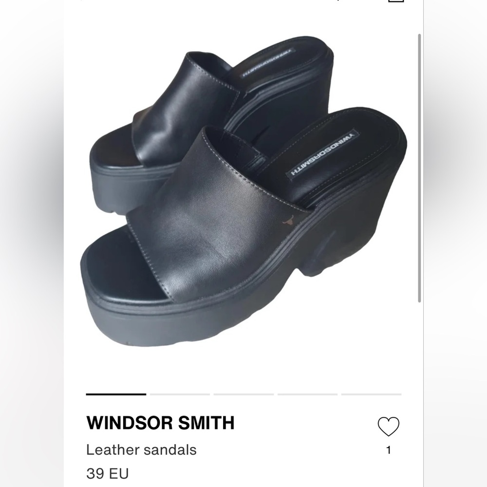 Windsor Smith Black Leather Platform Sandals
